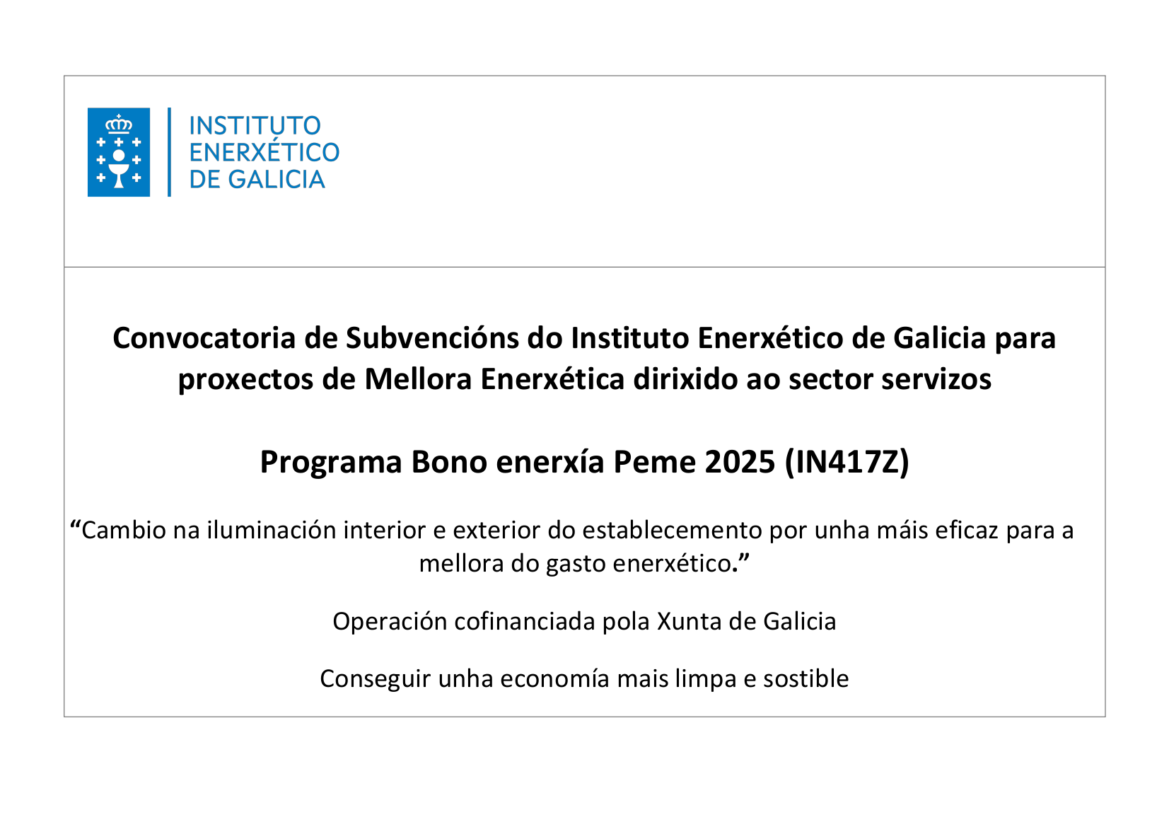 Programa Bono Enerxia Peme 2025