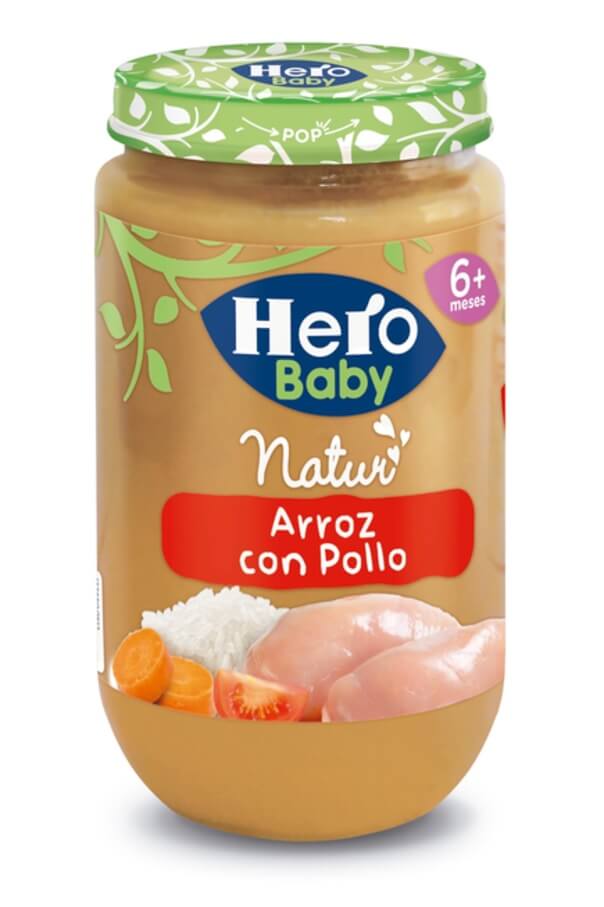 Hero Baby - Tarritos de Arroz con Pollo, Alimento Infantil para Bebés a  Partir de los 6 Meses, 100% Ingredientes Naturales, Sin Aceite de Palma,  Almidón, ni Sal Añadida - 12 x