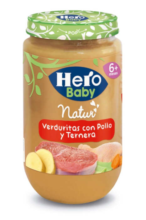 Para los bebes ( Potitos y Papillas ): Potito HERO Baby +6 Meses Verduritas  con pollo y ternera 235g